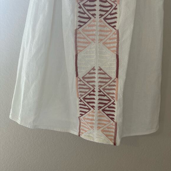 Piper by Townsen | Size M Embroidered Cotton Short Sleeve Dress Midi Boho - Picture 11 of 13